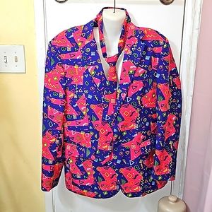Opposuits mens us 46 multicolored Geometric print 3 piece suit set